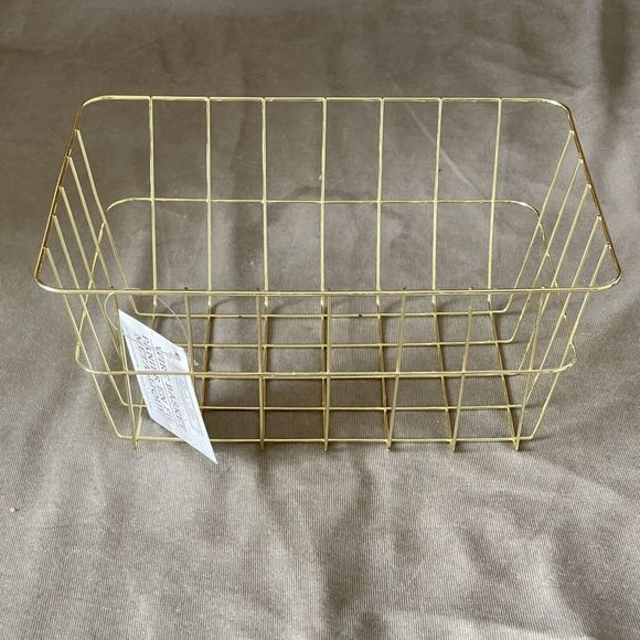 Birch & Vine Gold Wire Small Rectangular Organizer Storage Baskets Set 10 Office - Picture 4 of 11